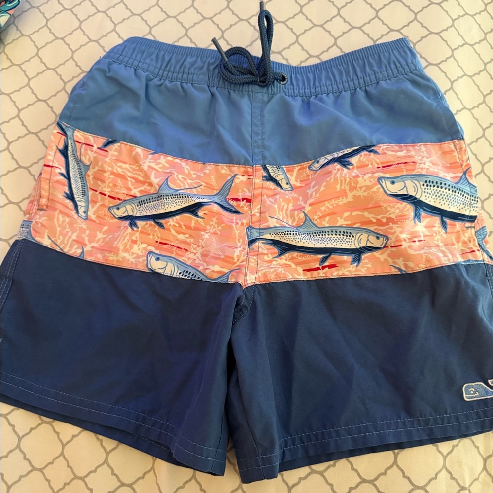 Vineyard Vine’s - Kids Swim Trunks with Fish Print